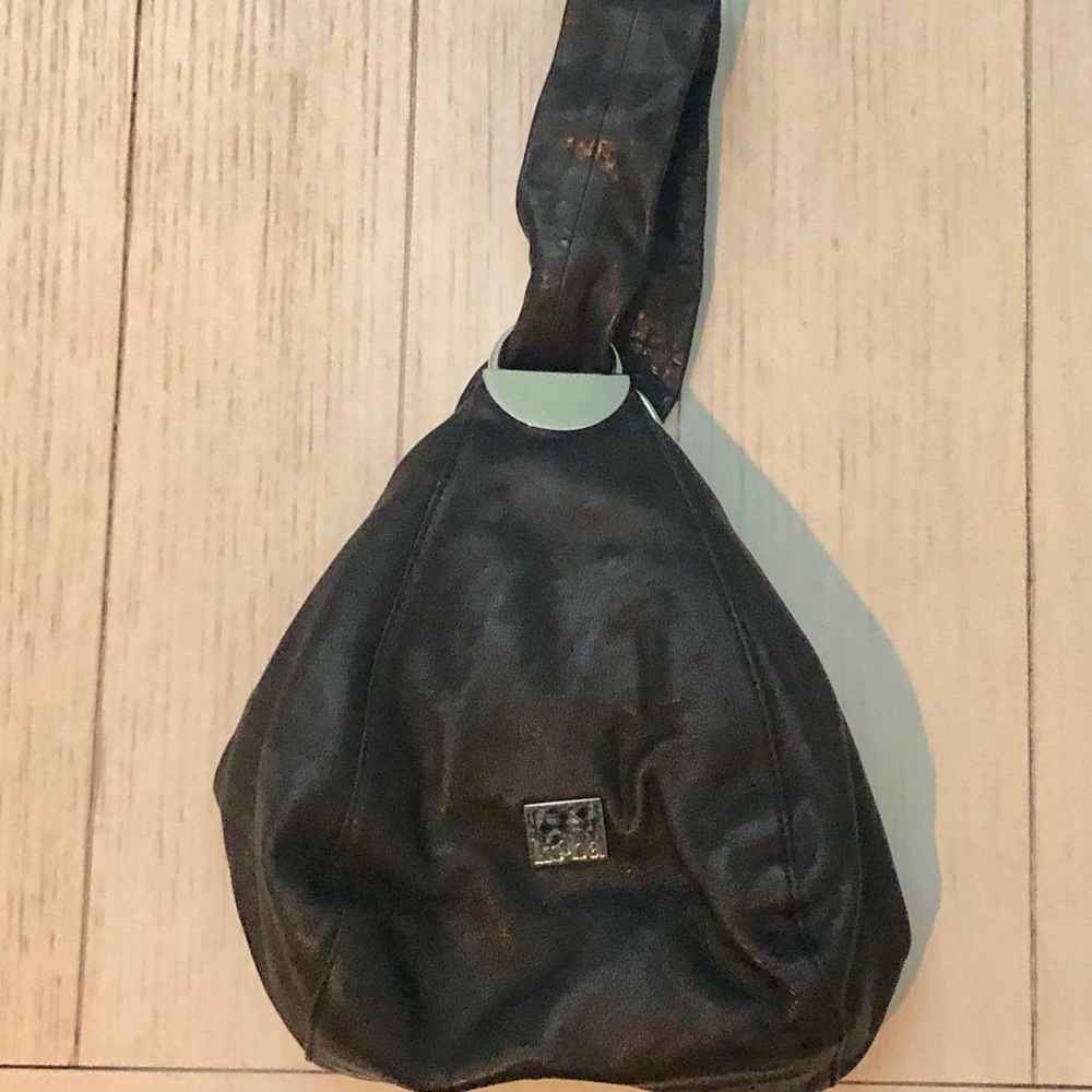 Mini Kooba Black Leather Bucket Bag